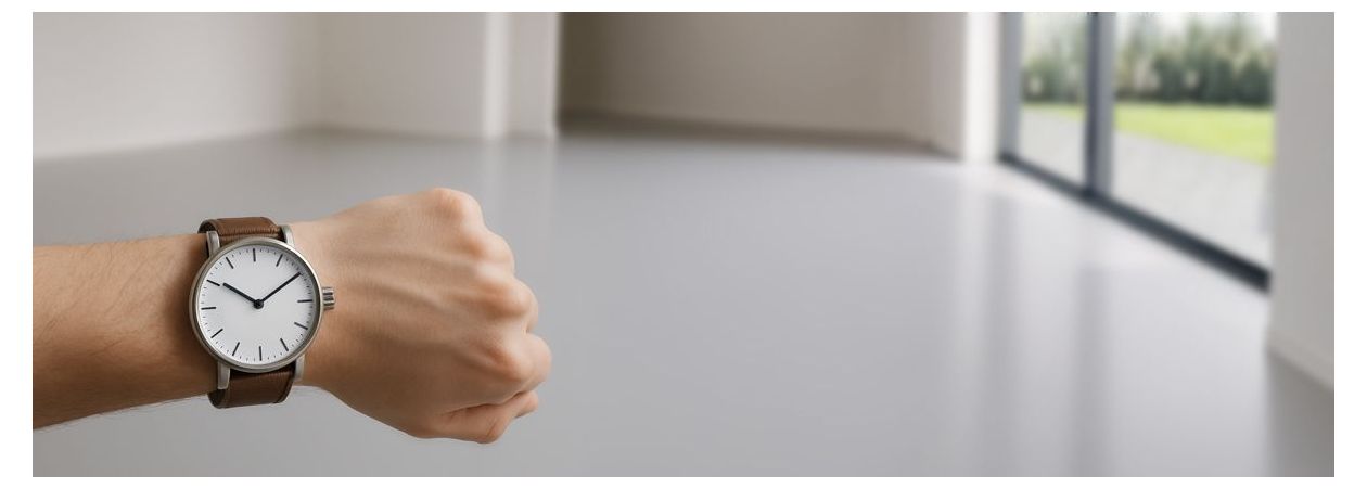 Warten auf das Trocknen des Bodens