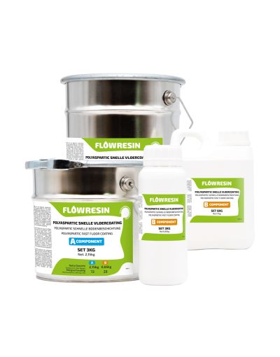 Foto van de verschillende formaten snelle vloercoating